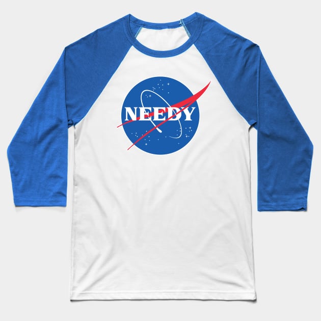 NEEDY - / - Nasa Parody Logo Design Baseball T-Shirt by DankFutura